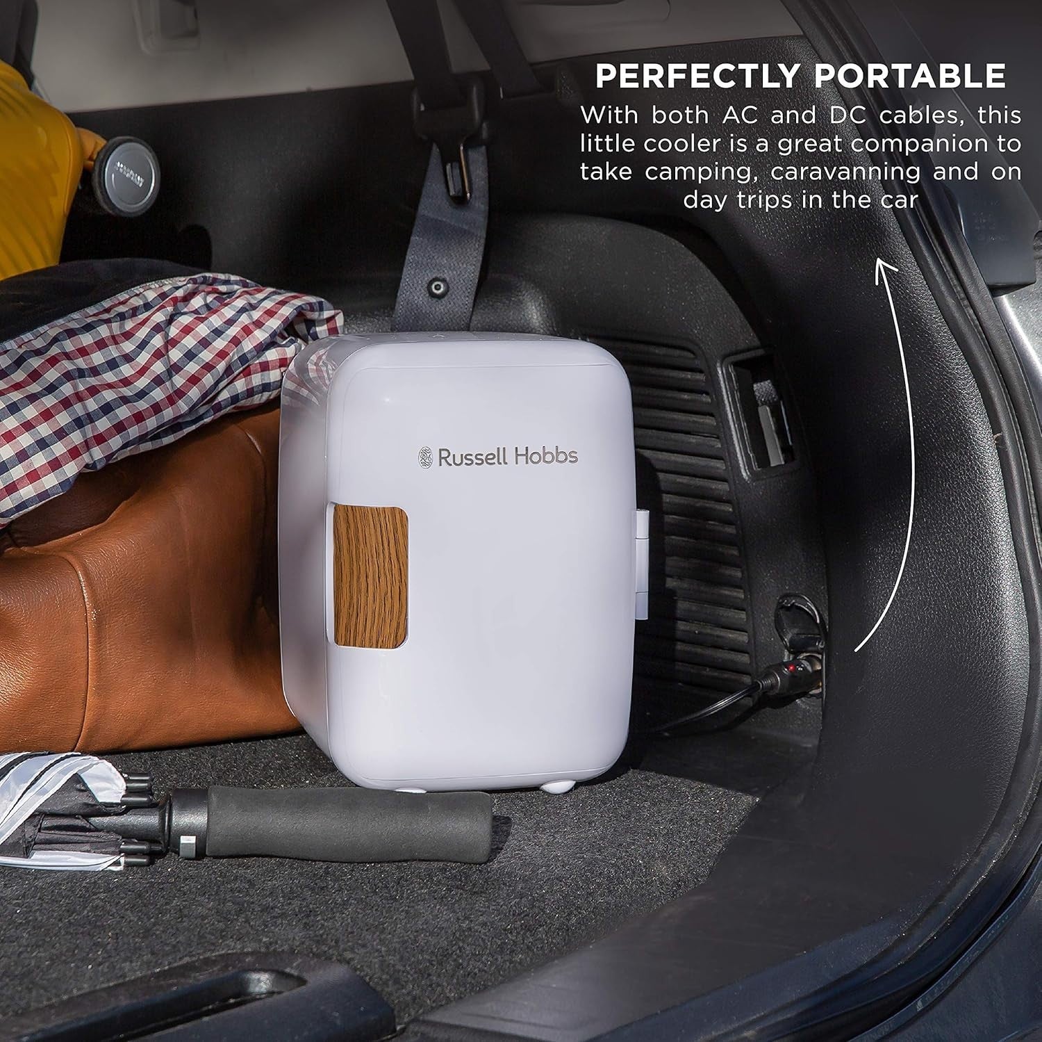 Portable 4L Mini Cooler & Warmer Scandi Style for Office Bedroom Car White
