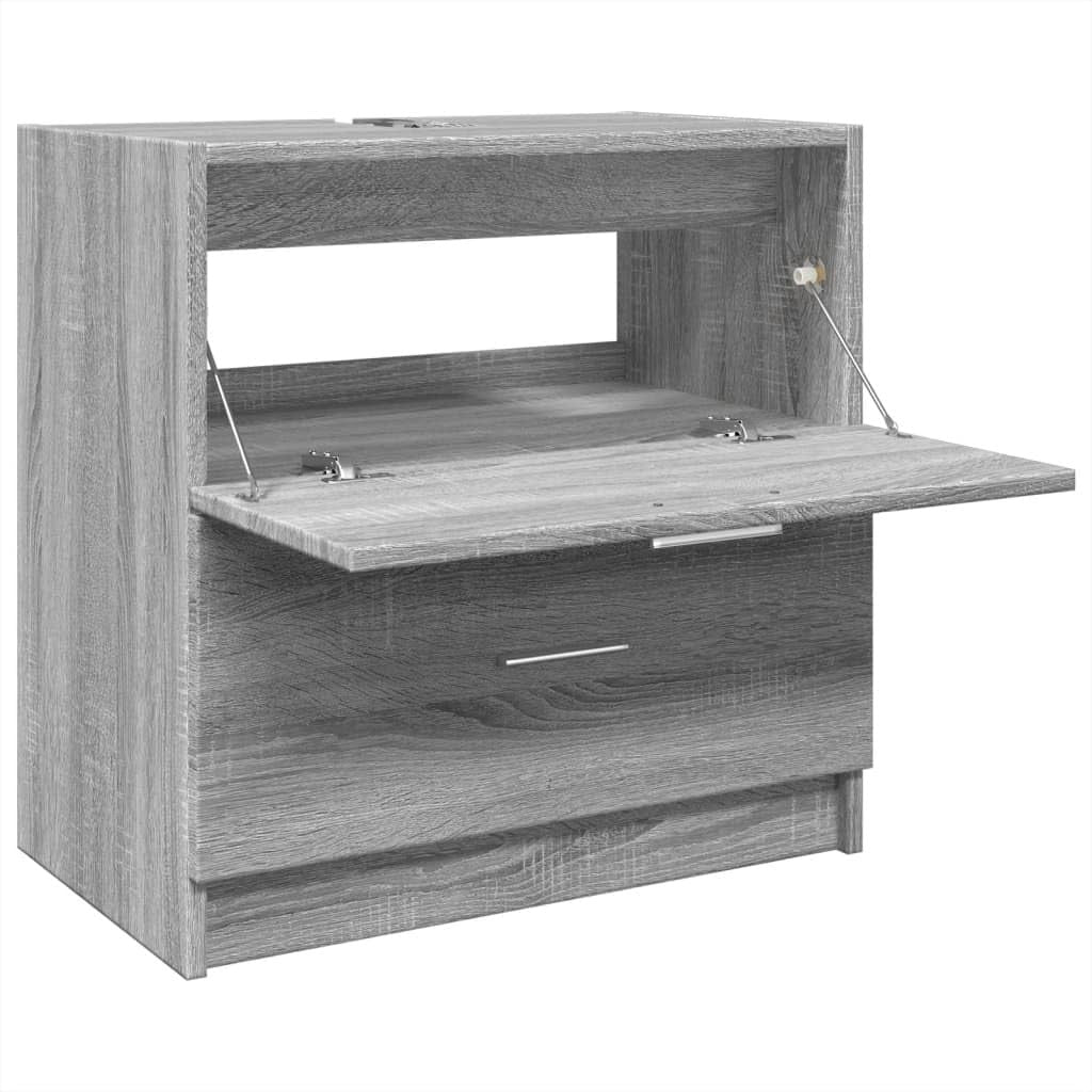 Grey Sonoma Bathroom Sink Cabinet 59x37x59cm Modern Under Sink Vanity Storage