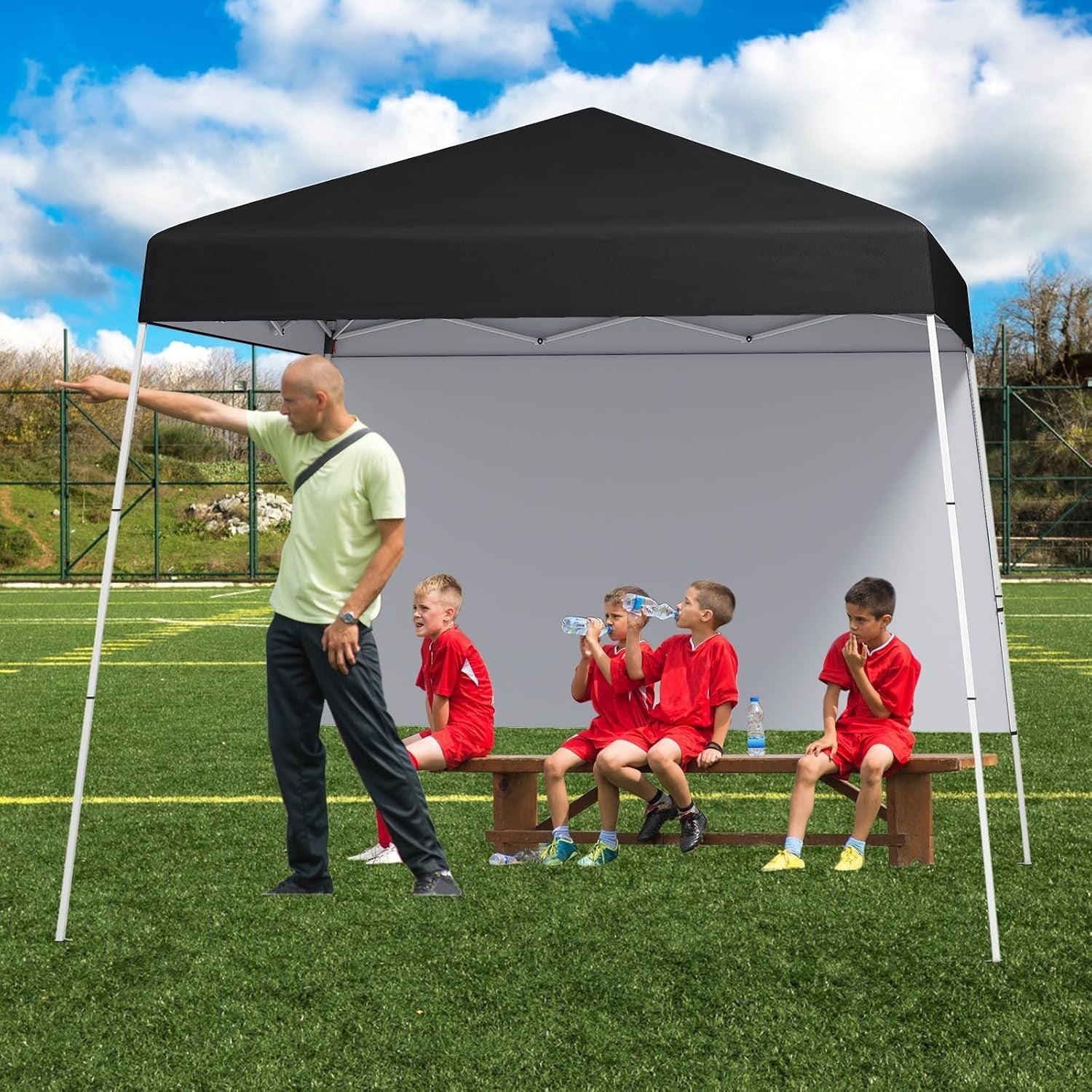 3x3M Black Pop-Up Gazebo Canopy UPF50+ Sunshade Outdoor Party Tent