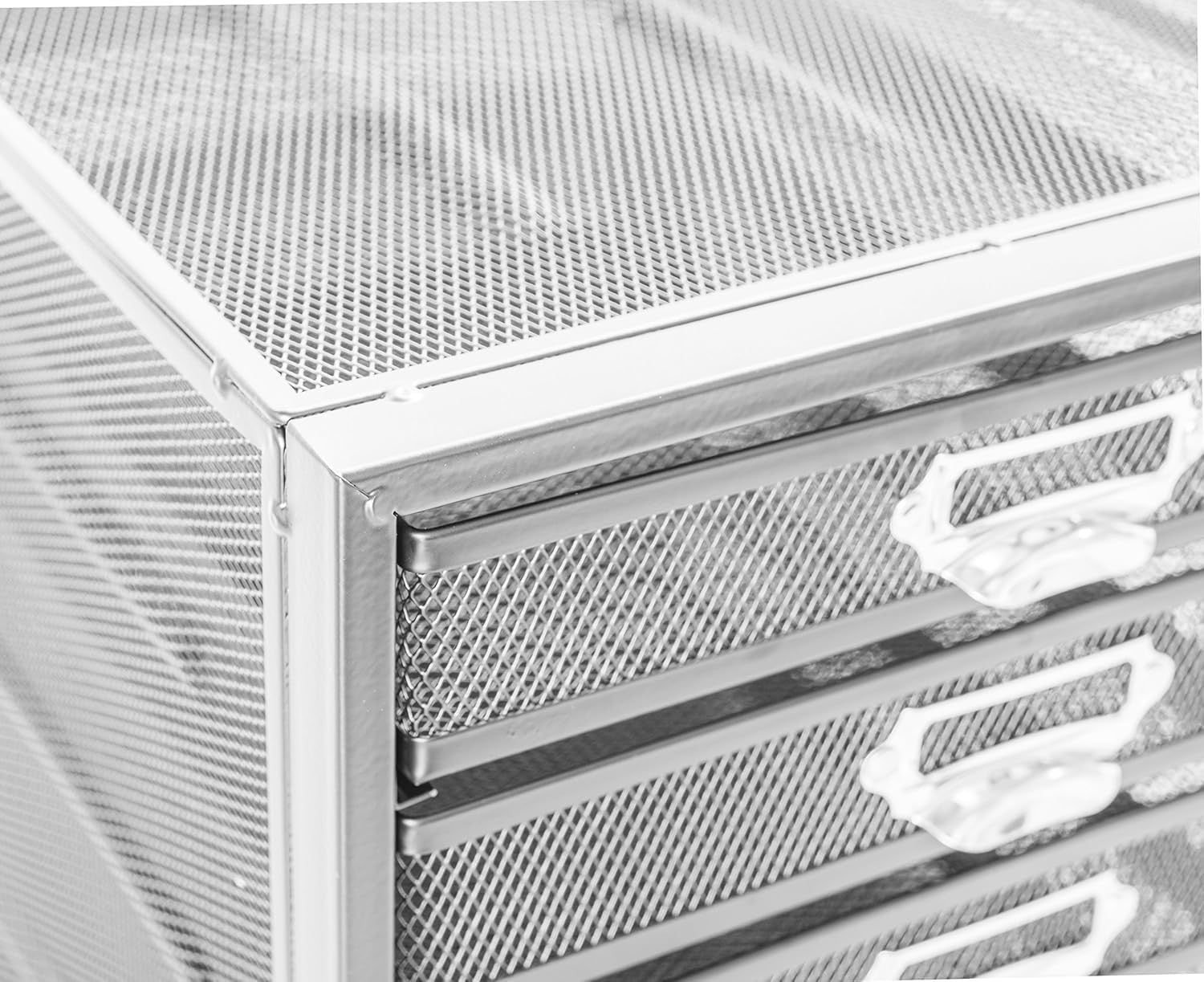 5-Tier Silver Wire Mesh Desk Organizer Tray for A4 Files & Documents
