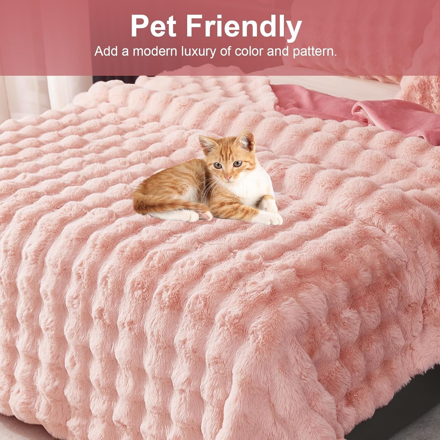 Luxury Thick Plush Fleece Throw Blanket Soft Warm Sofa Bed Pink 100x160cm