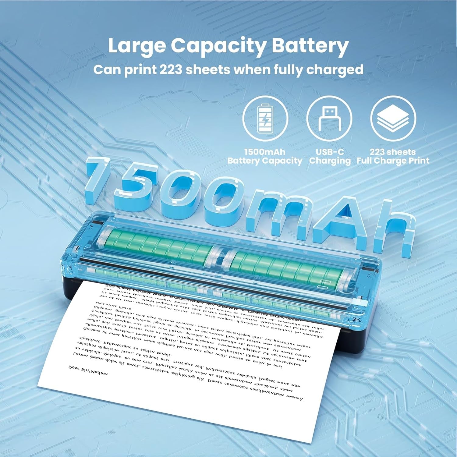 A4 Portable Thermal Printer Bluetooth Inkless Wireless