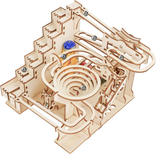 3D Wooden Marble Run Puzzle – DIY Mechanical STEM Toy, 112 Pieces
