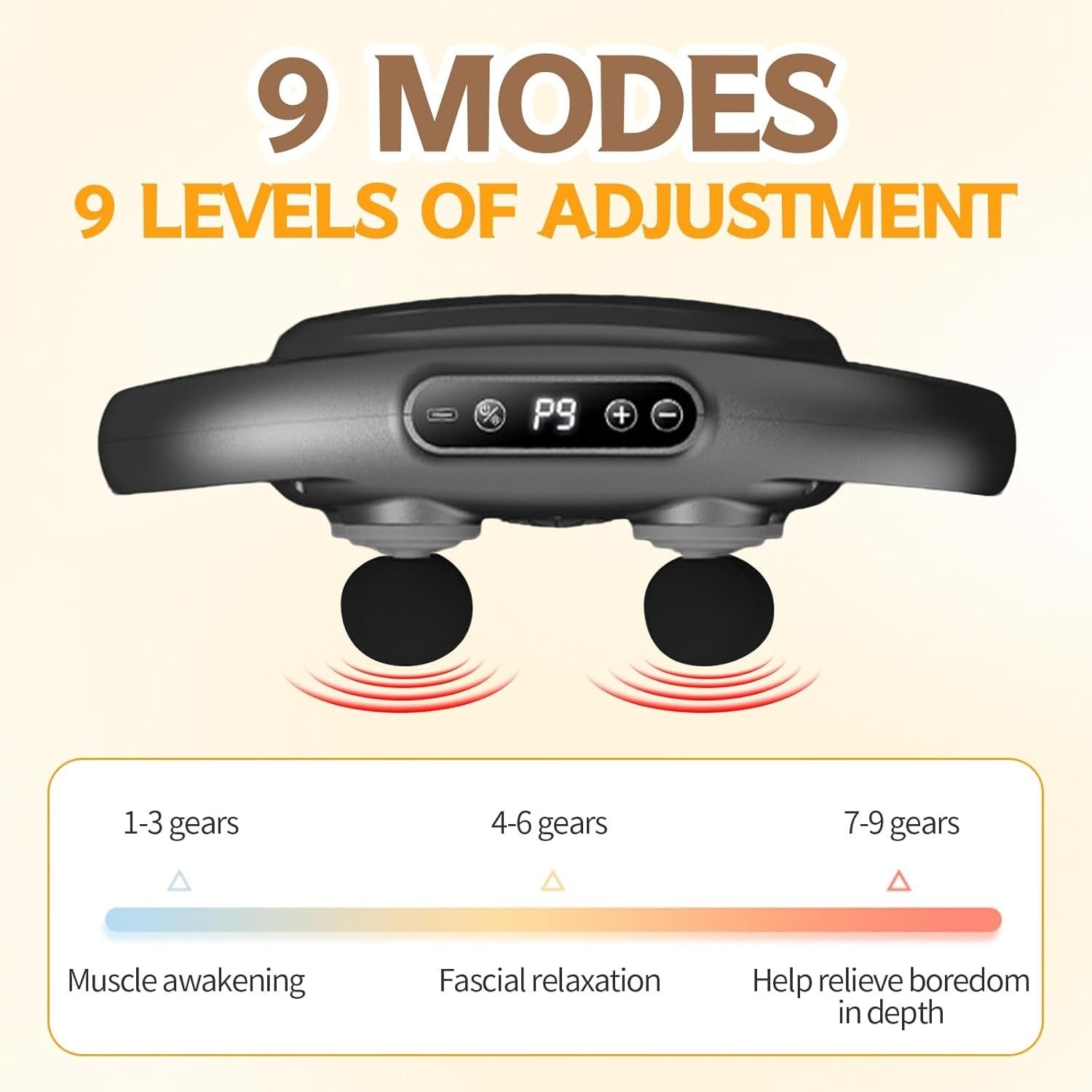 Deep Tissue Massage Gun 6 Head Body Massager 9 Modes Pain Relief Muscle Therapy