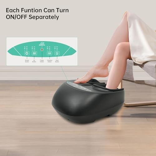 Shiatsu Foot Massager with Heat, Compression, Vibration & Remote Control