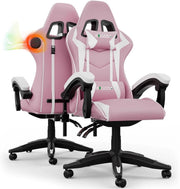 Gaming Chair with Bluetooth Speakers Reclining Ergonomic Pink
