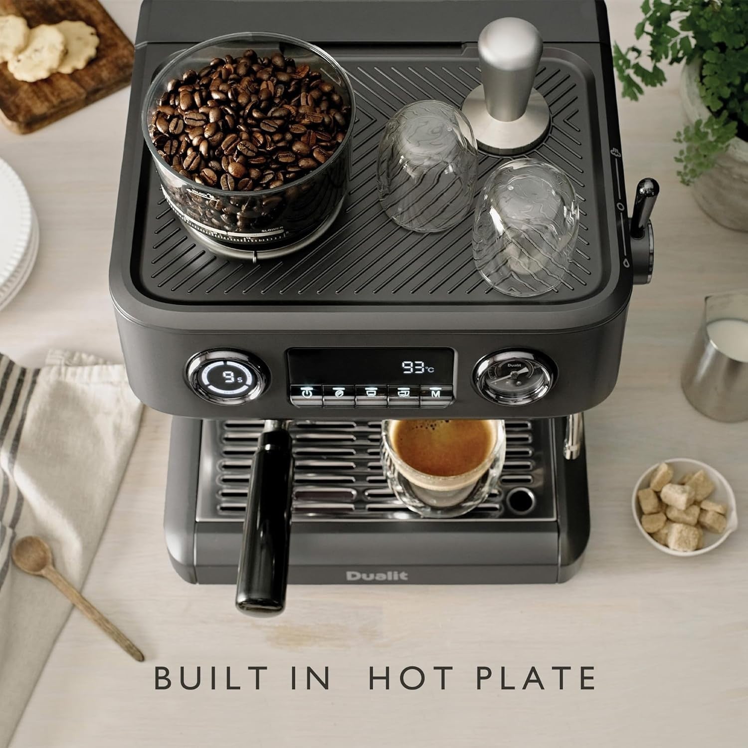 Professional Espresso Machine Dual Boiler | Built-In Grinder, 20-Bar, 2.8L Tank