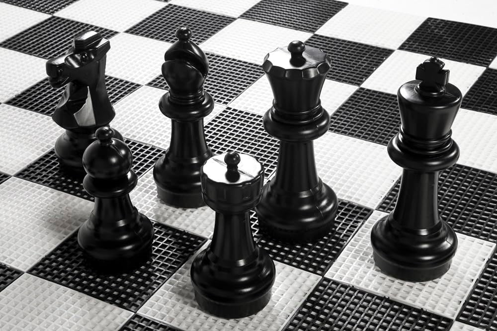 Outdoor Garden Chess Set 30cm | Large Weatherproof Pieces + Storage Bag | Family