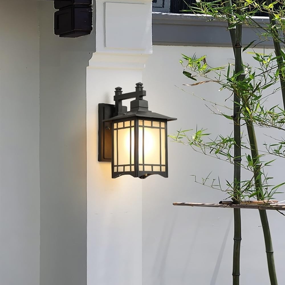Chinese Vintage Outdoor Wall Light – Black IP65 E27