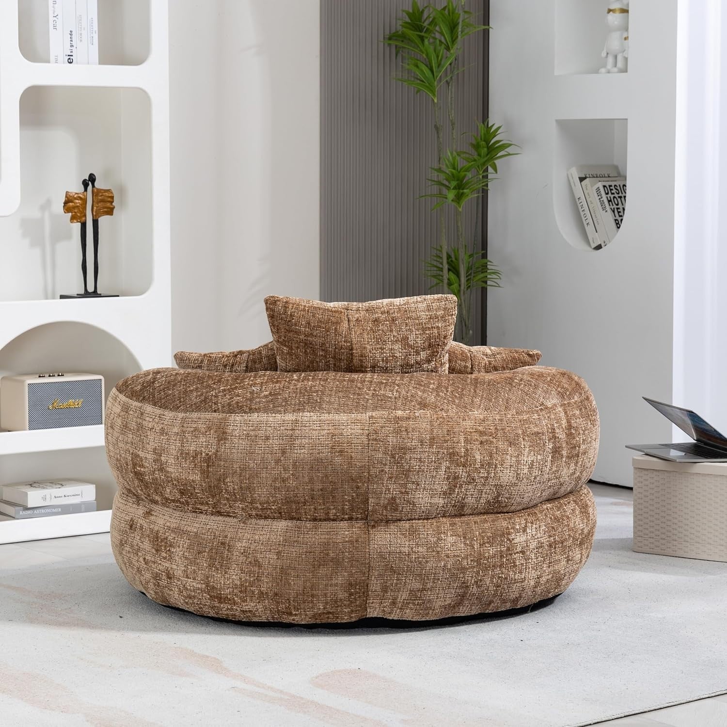 Coffee Luxury  Sofa Chair w Bean Bag / Pillows – Indoor Outdoor Gaming Seat
