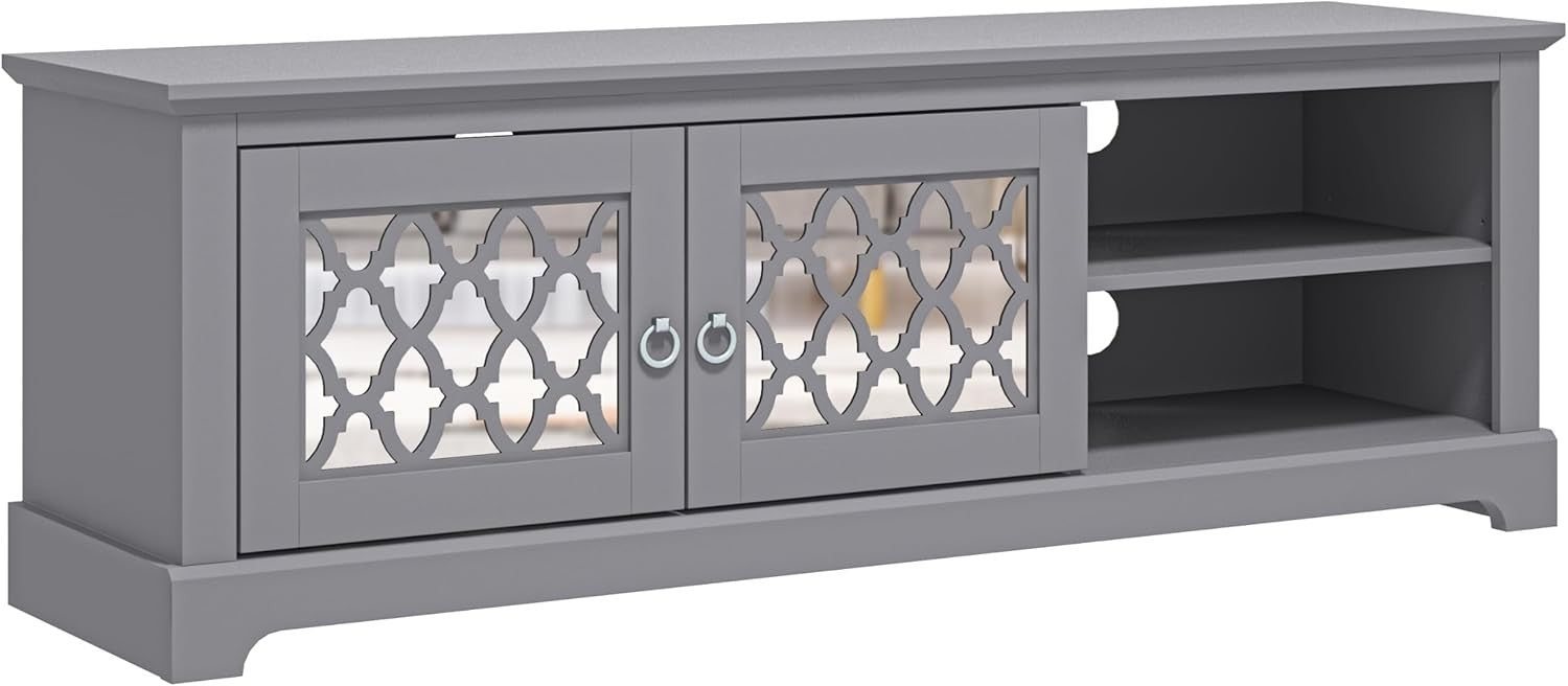 150cm TV Stand Cabinet Unit for 65” TV | Grey Wood Media Console Shelf