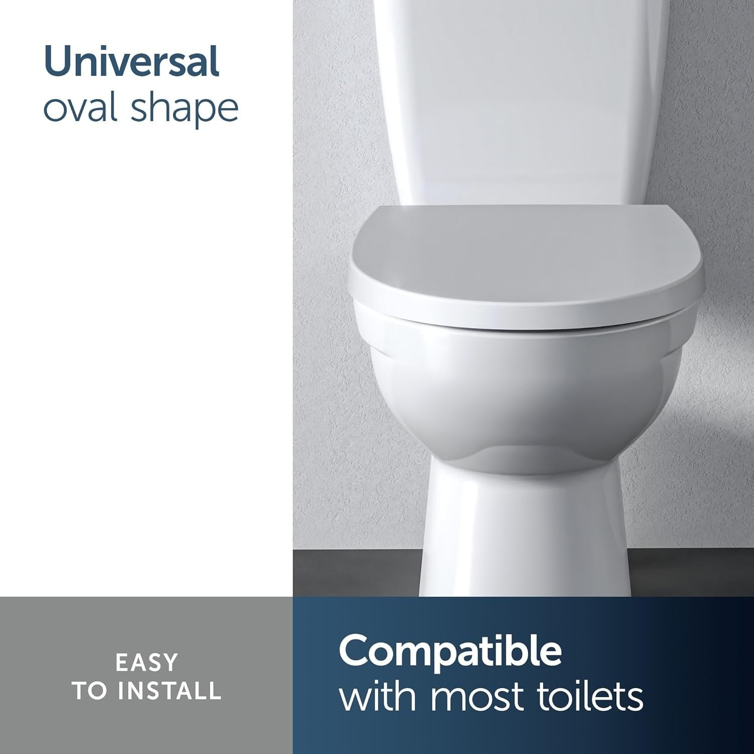 Tirso Oval Wrapover Soft Close Toilet Seat White Antibacterial Duroplast