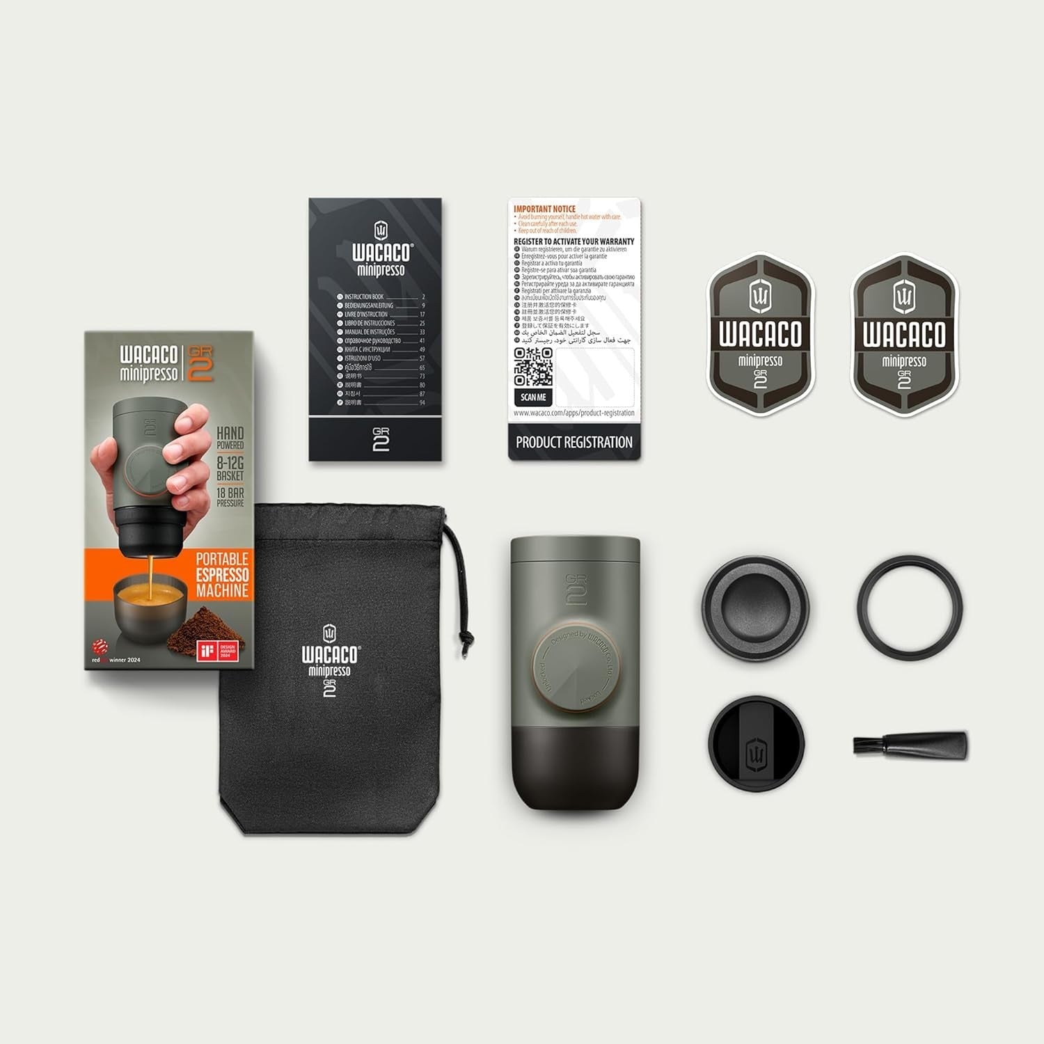 Portable Espresso Maker 18 Bar Manual Coffee Machine Travel Compact Lightweight