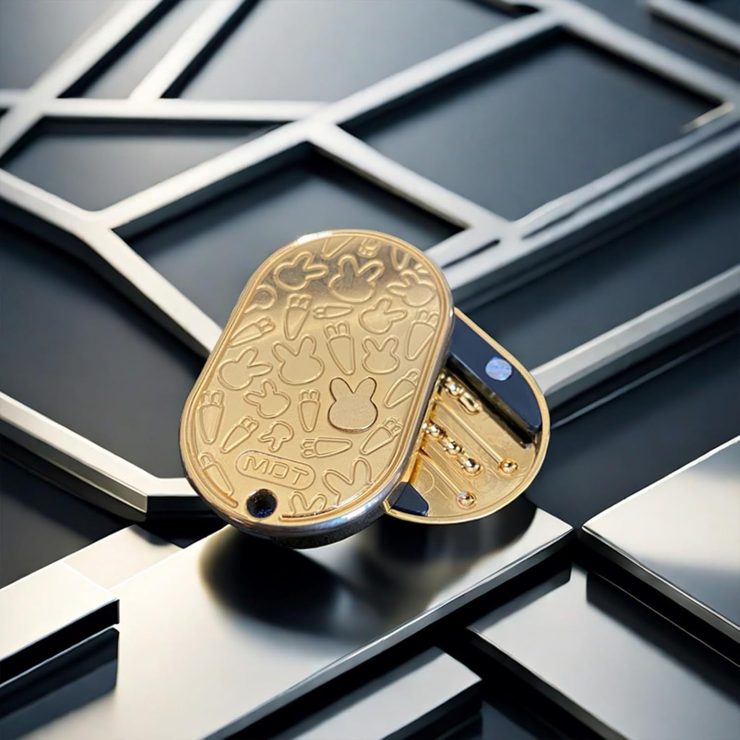 Gold Metal Rabbit Fidget Slider EDC Stress Relief Clicker