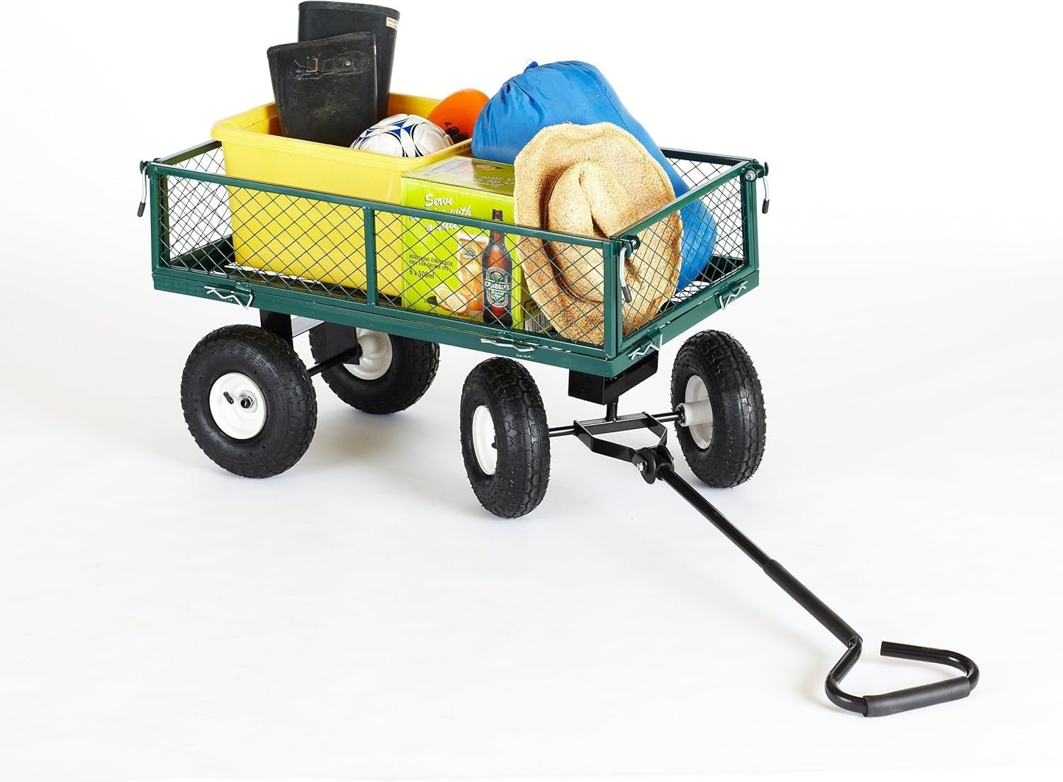 Heavy Duty Metal Garden Cart 320kg Festival Hand Truck Wagon Trolley 4 Wheels