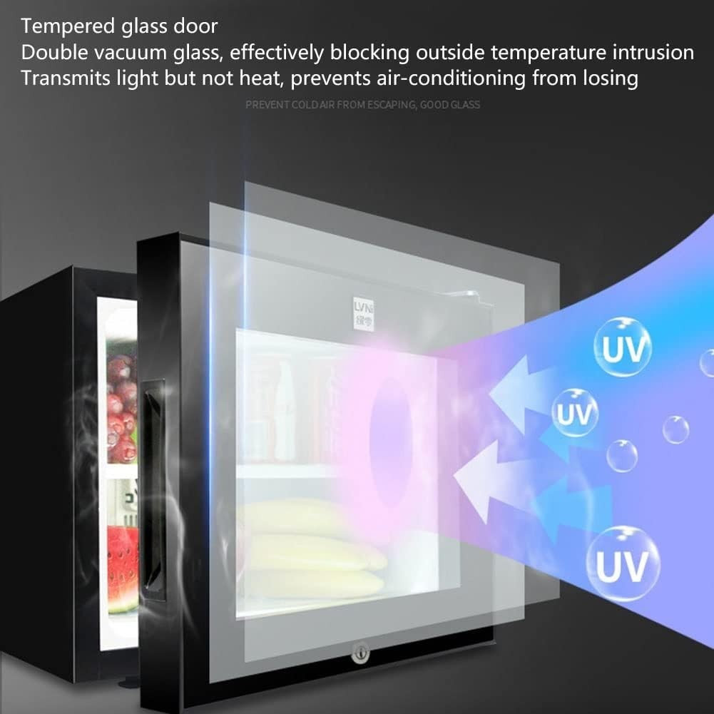 Portable Mini Fridge 20L Compact Undercounter Frost-Free White Glass