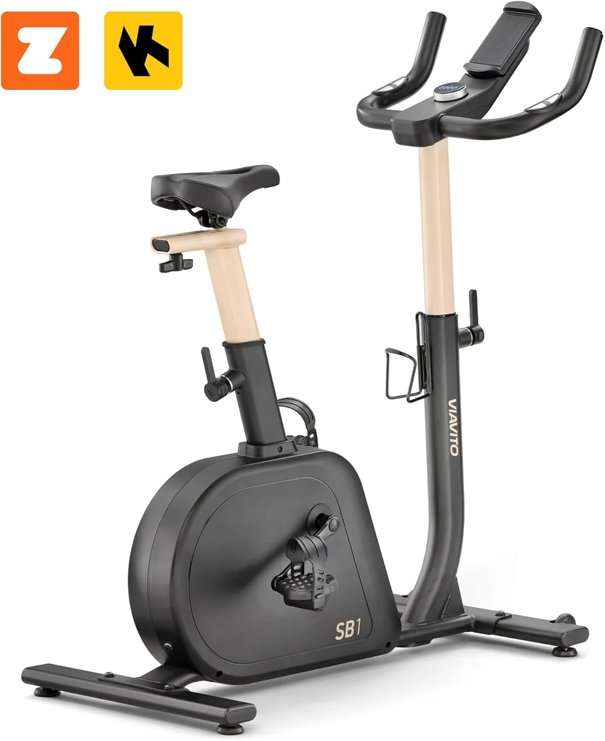 Upright Exercise Bike 16-Level Magnetic Resistance LED Bluetooth Home Gym