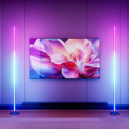 RGB LED Corner Floor Lamp 2 Pack App Remote Music Sync Ambient Light