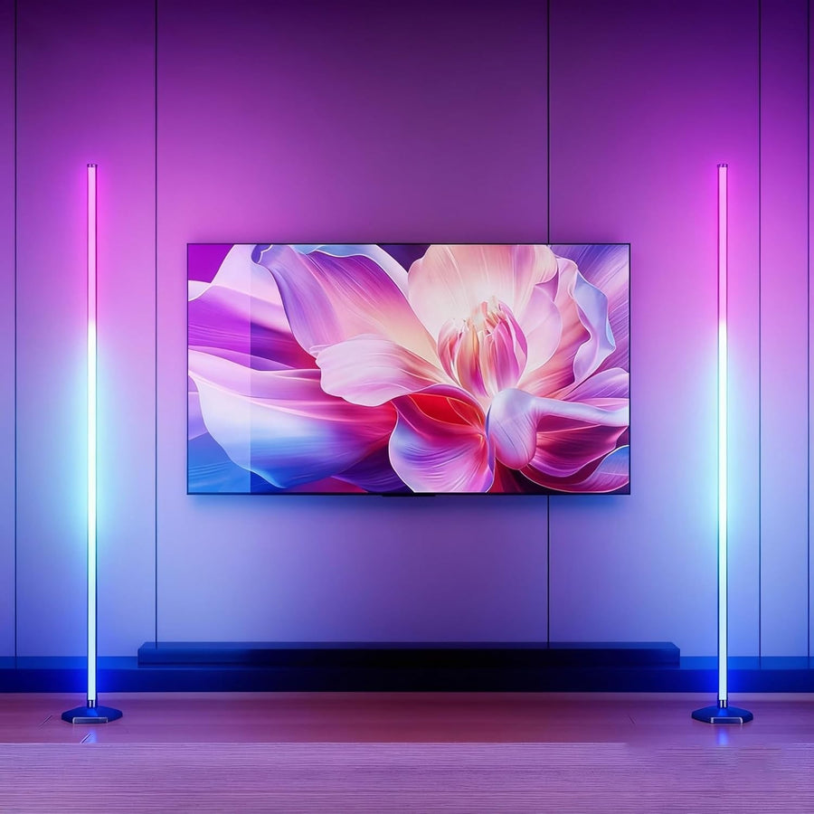 RGB LED Corner Floor Lamp 2 Pack App Remote Music Sync Ambient Light