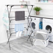 Extra Wide 3 Tier Clothes Airer Indoor Folding Laundry Drying Rack Steel