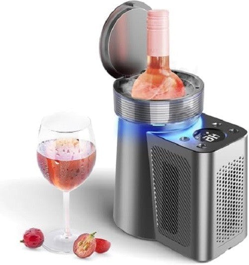 Electric Wine Chiller 750ml Single Bottle Cooler LCD Temperature Control