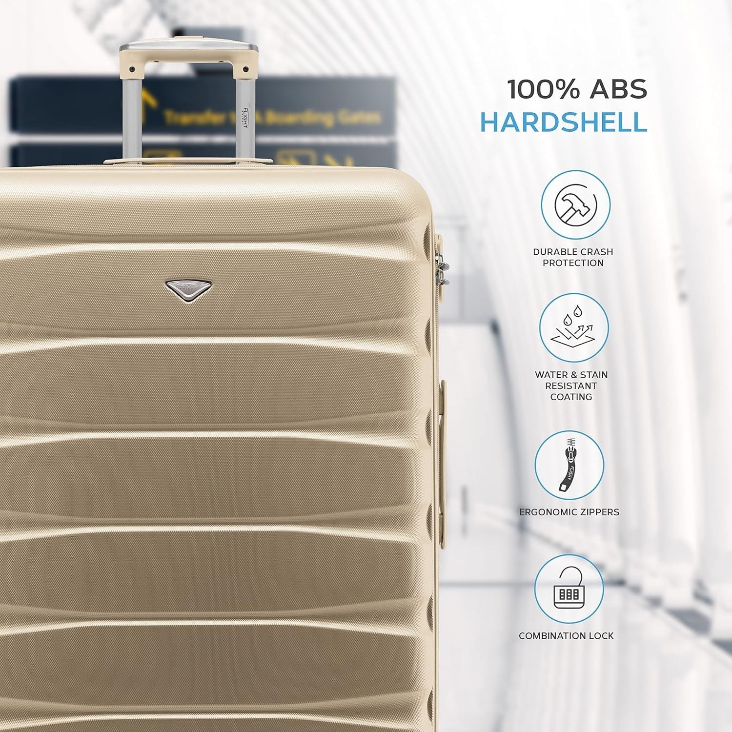 25” Medium Check-In Spinner Suitcase ABS Hard Shell Lightweight Lock