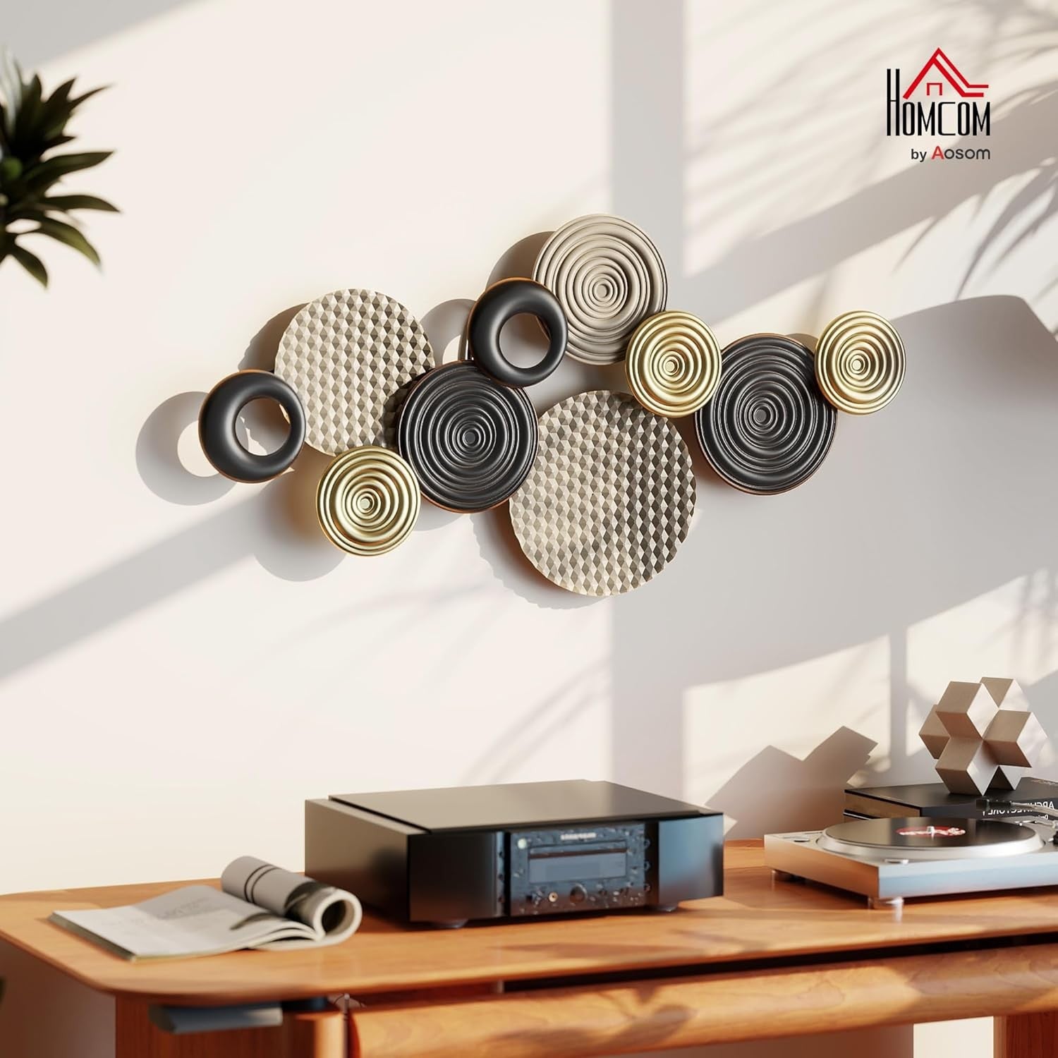 Modern Metal Wall Art – Multi-Disc Hanging Decor for Living Room