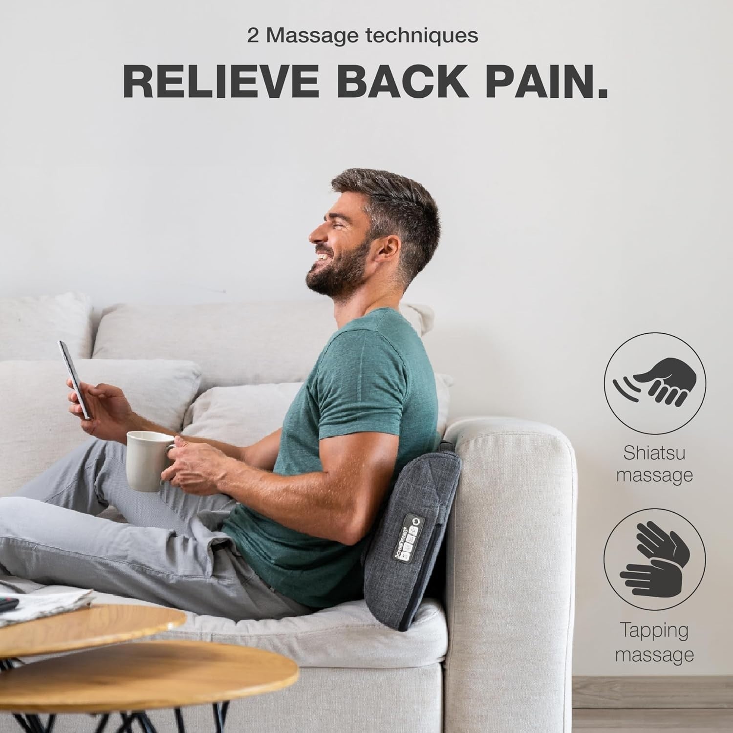 Heated Shiatsu Back Massager Infrared Pillow Pain Relief Home Car Use