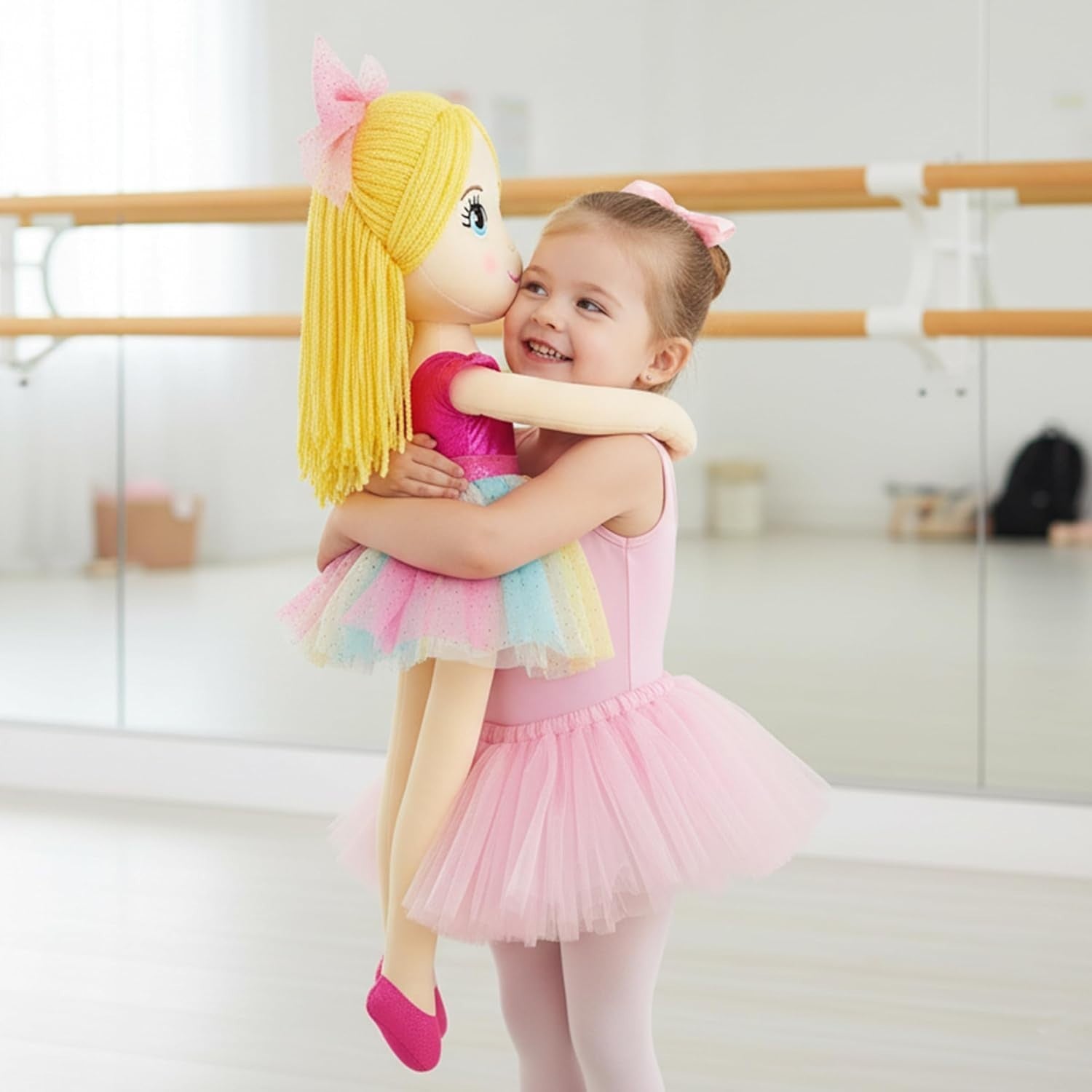 80cm XL Ballerina Princess Plush Doll Life Size Soft Pink Gift for Girls