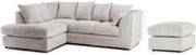 4-Seater Jumbo Cord L Shape Corner Sofa Cream Highback Comfy Couch