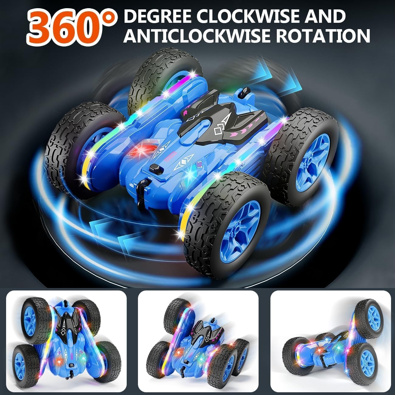 360° Stunt RC Car for Kids 5-7 | Light-Up Remote Control Toys Boys Gifts
