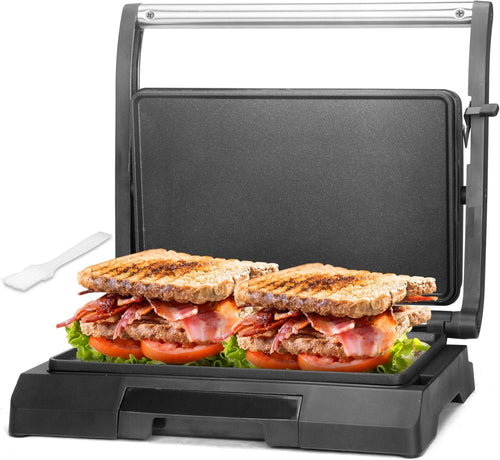 2 Slice Panini Press Grill 800W Non Stick 26.6cm Stainless Steel