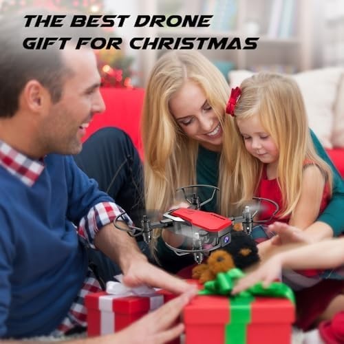 720P HD FPV Foldable Mini Drone with Altitude Hold & 3D Flip (2 Batteries, Red)