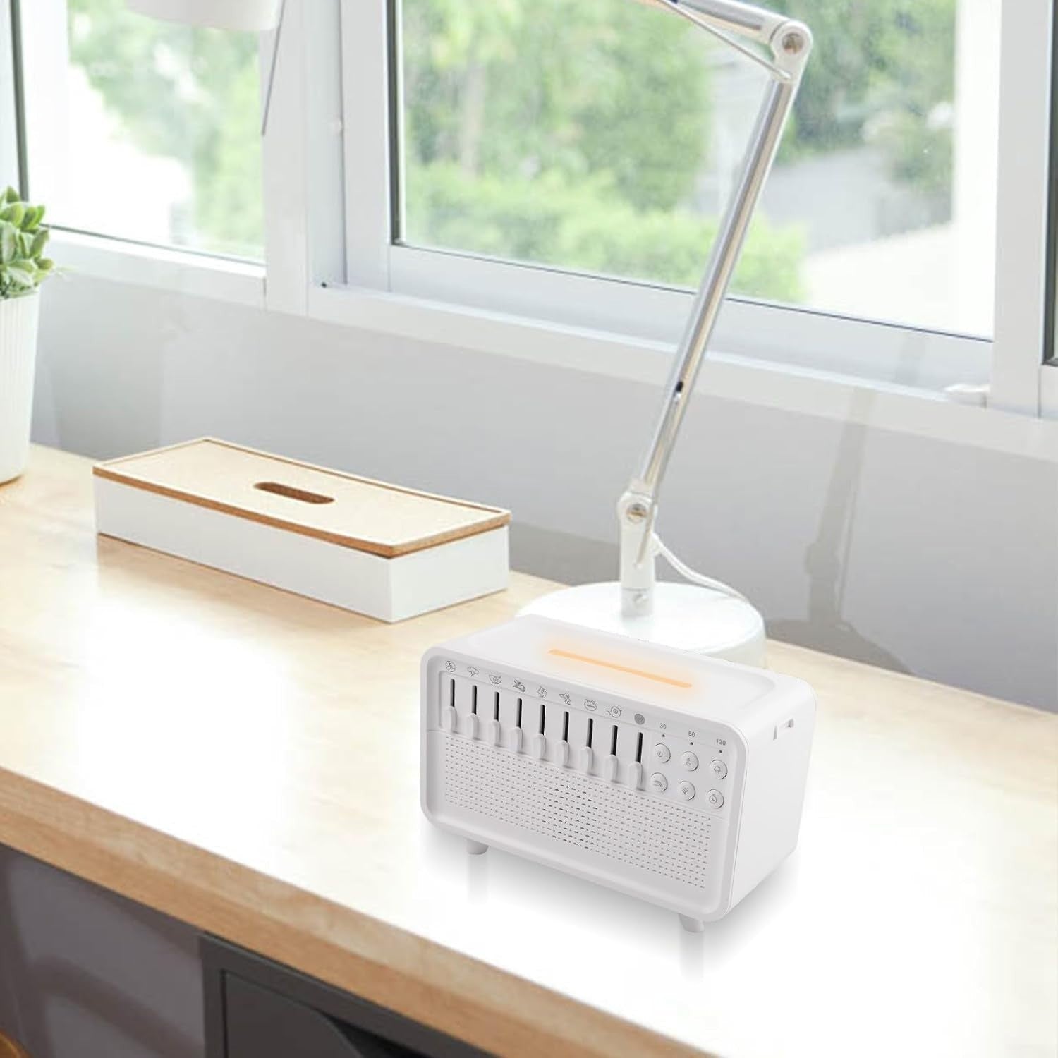 White Noise Machine with Diffuser, Night Light & 8 Relaxing Sounds