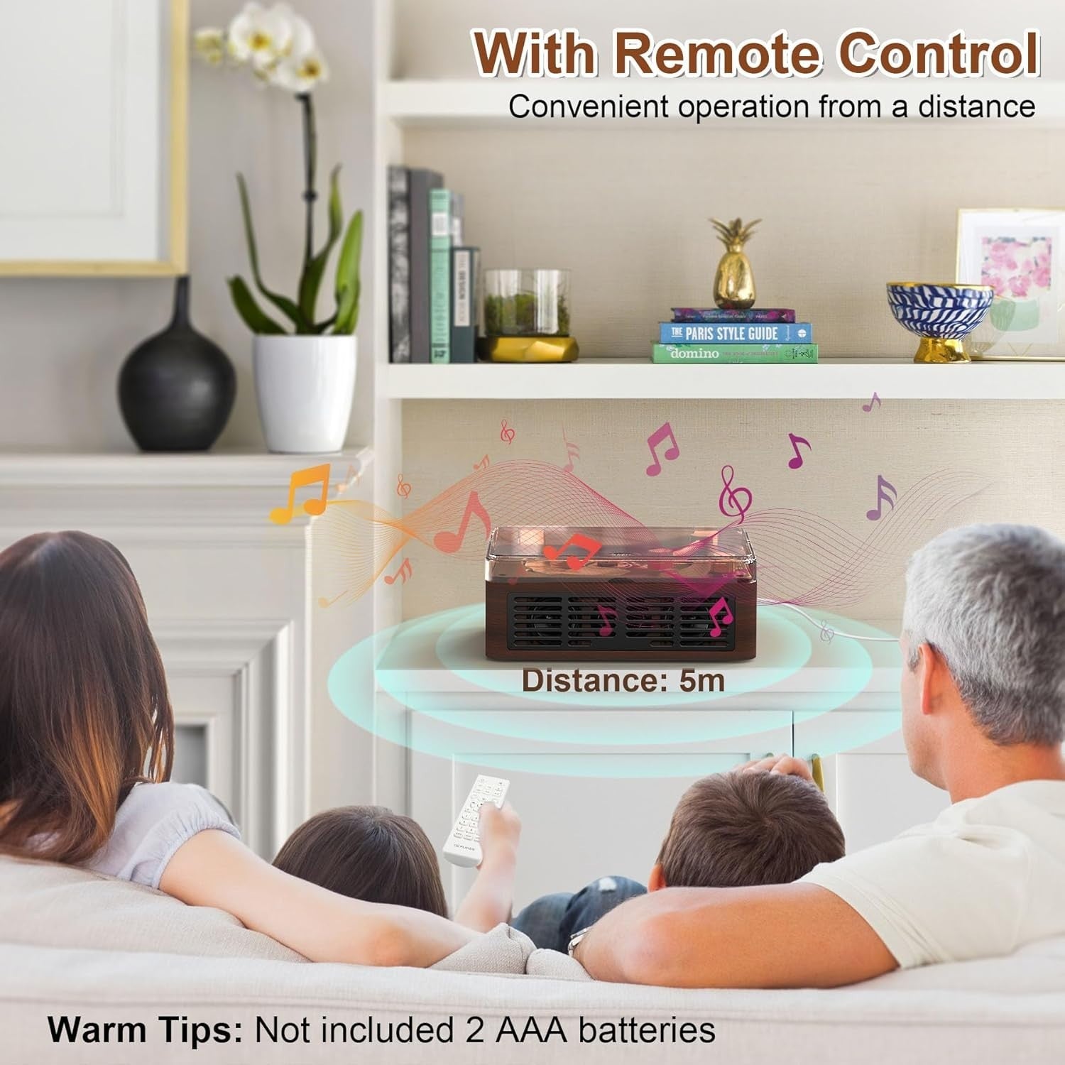 Portable Bluetooth CD Player Speakers FM Radio USB AUX Remote Brown