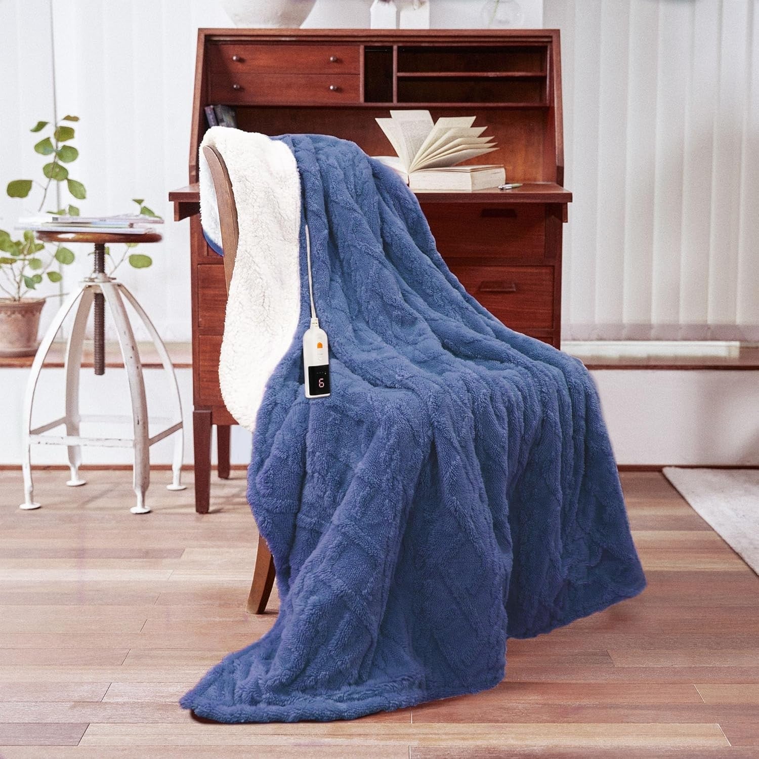Electric Heated Throw Blanket Soft Large 9 Heat Timer Washable 130x160cm