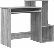 Grey Sonoma Desk 106x40cm Modern Office Table with Storage Shelves
