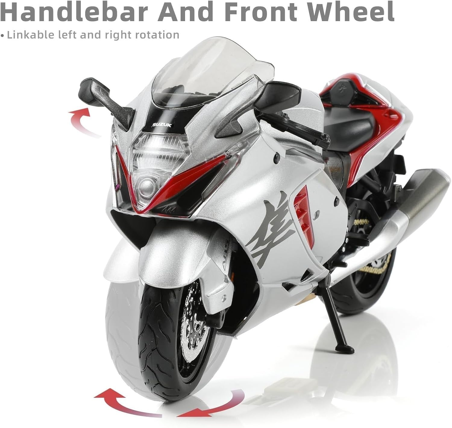 1:12 Diecast Sports Motorcycle Model - Silver Metal Build, Perfect Gift