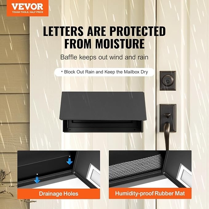 Secure Wall Mounted Mail Drop Box – Rainproof Steel, Combo Lock, Large Capacity