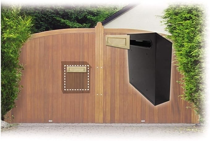 Lockable Wall Mounted Post Box White Steel Weatherproof Dual Access 36x36x10cm