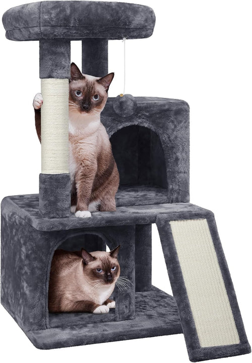 92cm Cat Tree Tower Multi Level Condo Scratching Post Ramp Dark Grey