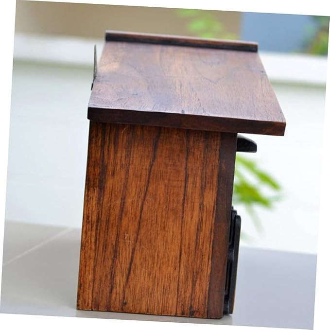 Wall Mounted Wooden Suggestion Box Light Brown | Lockable Mail Organizer