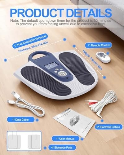 EMS Foot Massager With Heat TENS Pads Pain Relief Circulation 99 Levels