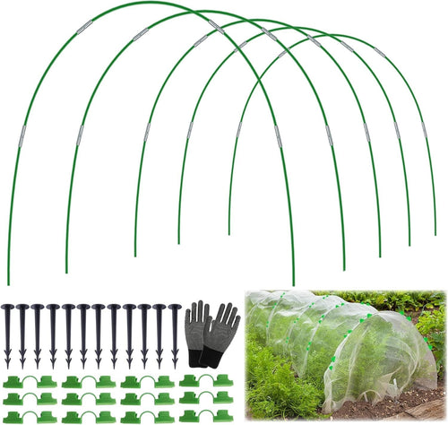 36pcs Garden Hoops Fiberglass Plant Stakes Grow Tunnel Frame for Raised Beds