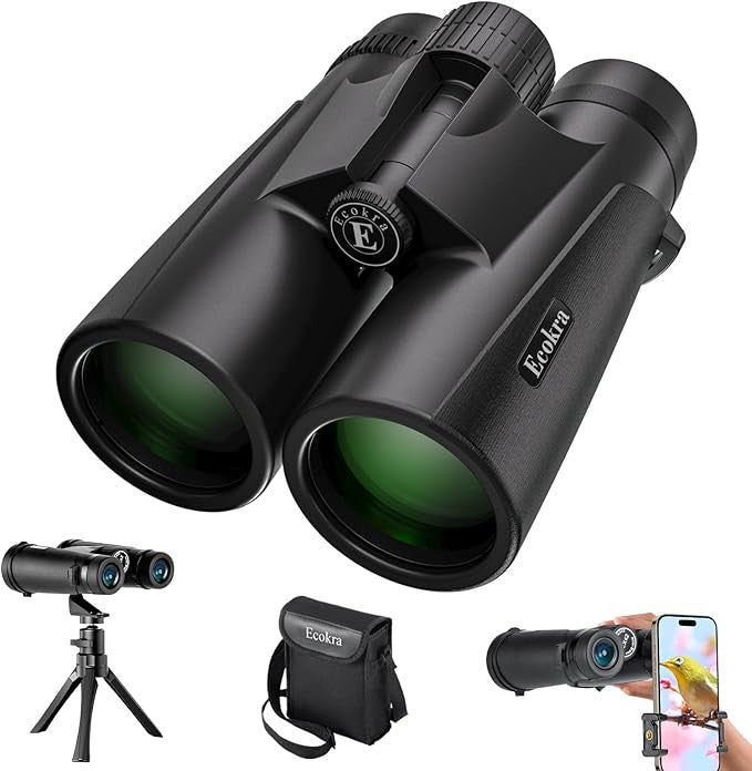 12x42 HD Waterproof Binoculars with Phone Adapter | Clear Low-Light Vision