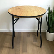 2ft6 Round Folding Table Wooden Sturdy Compact Table for 2