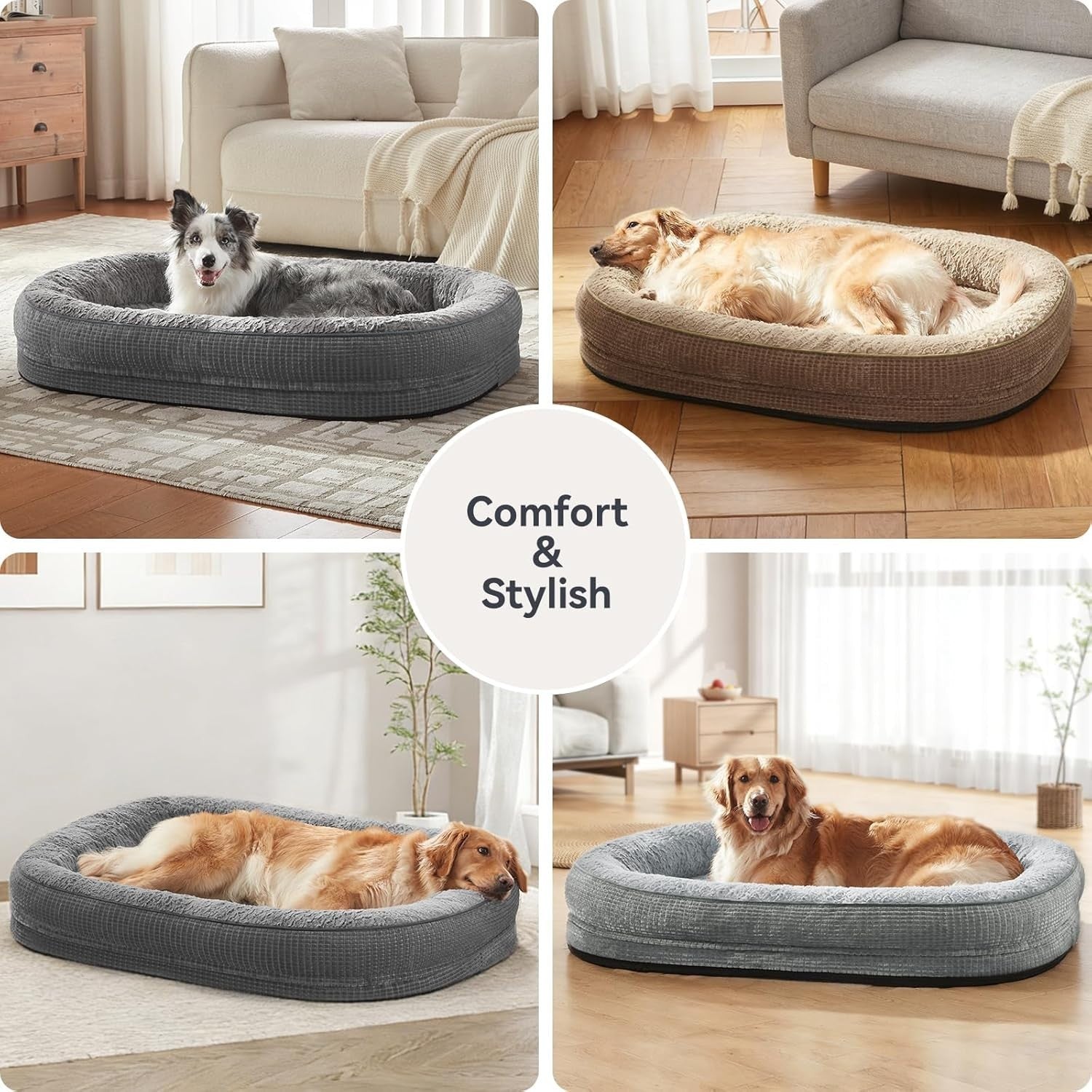 XL Orthopedic Memory Foam Dog Bed 107x81x19cm Washable