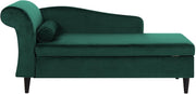 Velvet Left Hand Chaise Lounge with Storage Emerald Green Living Room Sofa