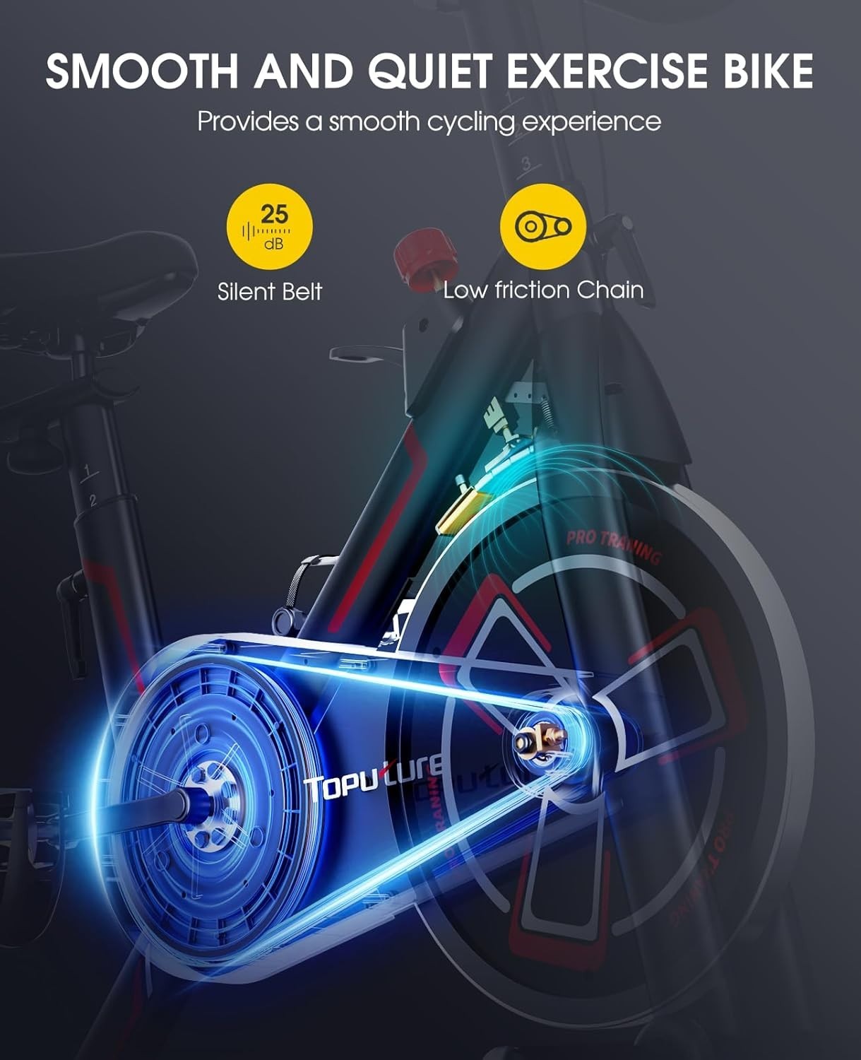Quiet Magnetic Spin Bike w/ APP, LCD Monitor, 15kg Flywheel & 350lb Capacity