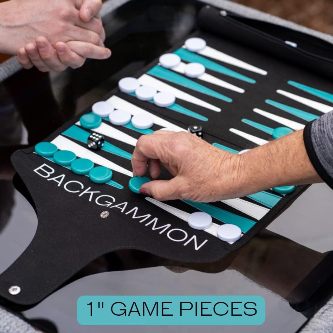 Roll Up Travel Backgammon Set Lightweight Portable Board Game for Adults